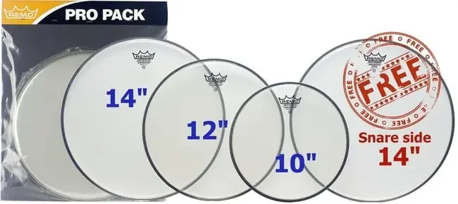 Remo ProPack (10″, 12″, 14″ Ambassador Clear + FREE 14″ SA-0114-00)