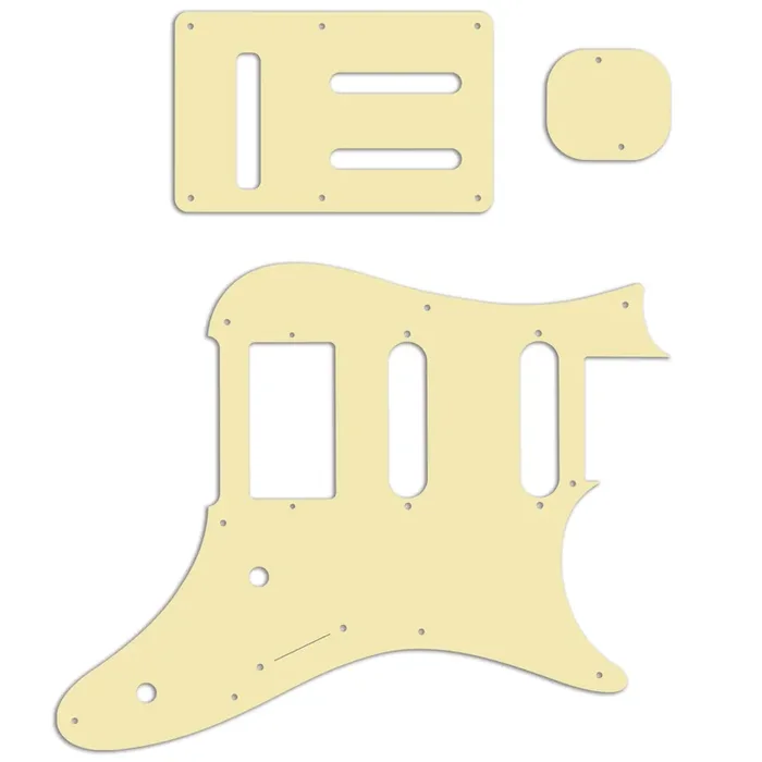 Replacement Pickguard and Backplates for Ibanez Prestige AZ2204 – Cream Single Ply 2.5mm Thick