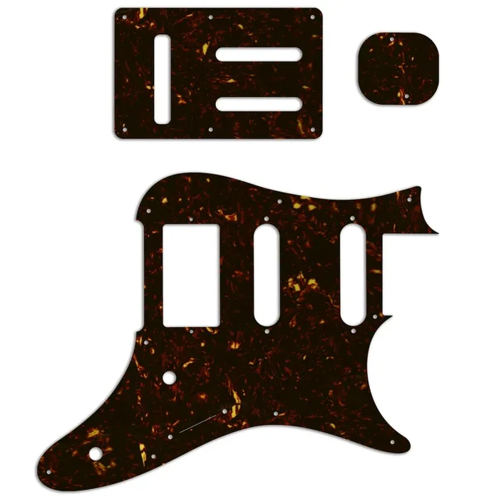 Replacement Pickguard and Backplates for Ibanez Prestige AZ2204 – Dark Brown Celluloid Tortoiseshell