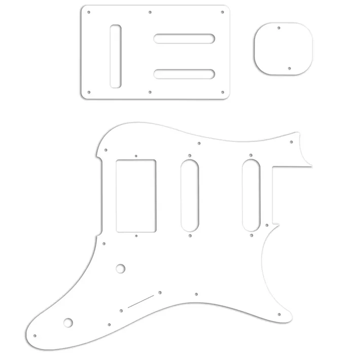 Replacement Pickguard and Backplates for Ibanez Prestige AZ2204 – White / Black / White 3 Ply