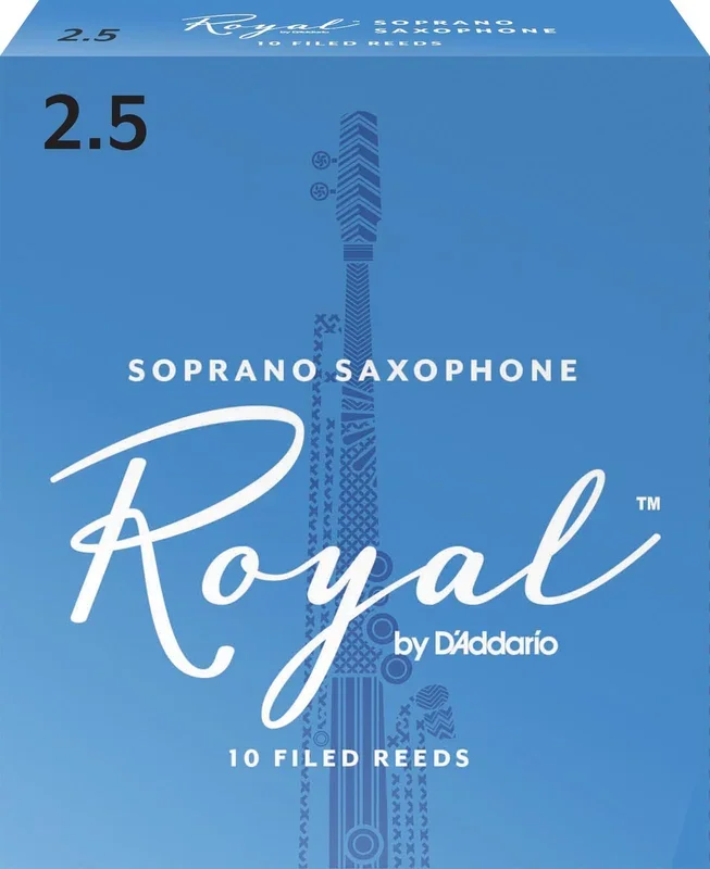 Rico Royal Soprano Sax Reeds, Strength 2.5, 10-pack