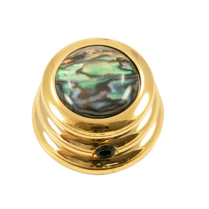 Ringo knob – Abalone Shell cap – Natural / Gold base