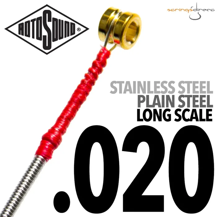 Rotosound 20 (.020″) SBP020 Swing Bass Stainless Steel Plain Steel Single String