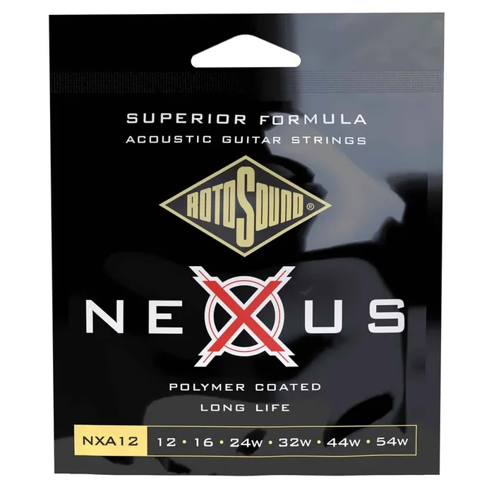 Rotosound NEXUS Coated Phosphor Bronze 12-54 Acoustic Guitar Strings, Light