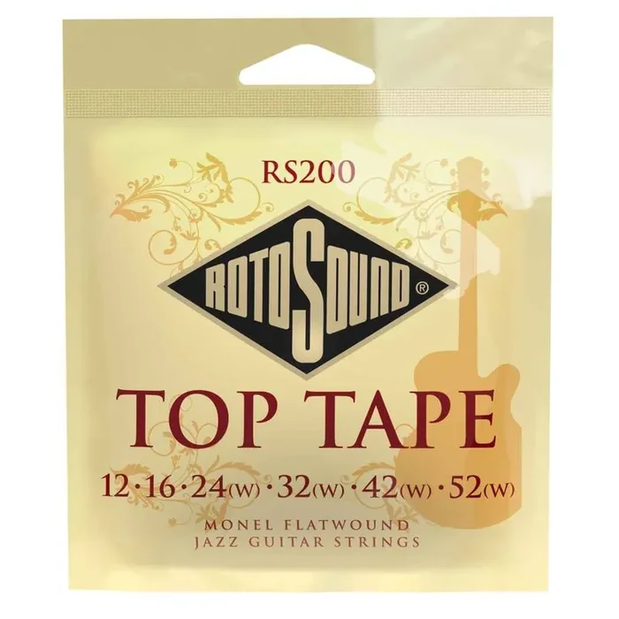 Rotosound RS200 Top Tape Monel Flatwound 12-52 Electric Guitar Strings