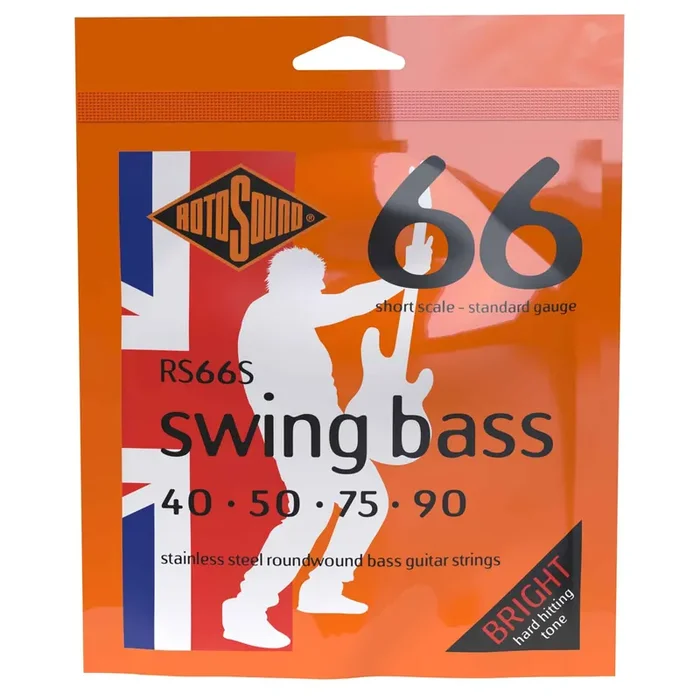 Rotosound Swing Bass Stainless Steel 40-90 Bass Guitar Strings, Short Scale [RS66S]