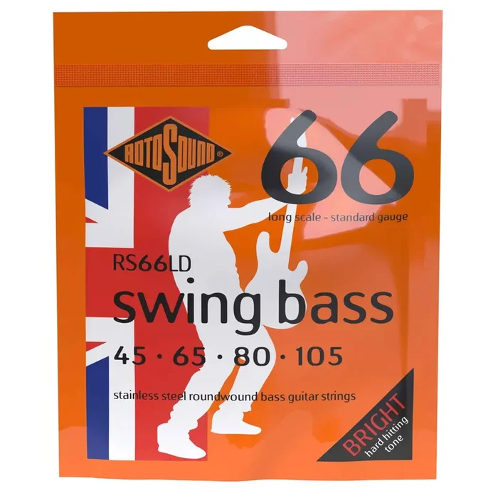 Rotosound Swing Bass Stainless Steel 45-105 Bass Guitar Strings, Long Scale [RS66LD]