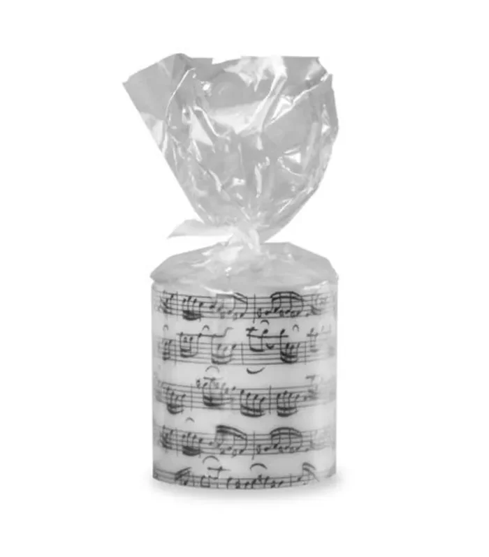 Round Candle with a Music Design