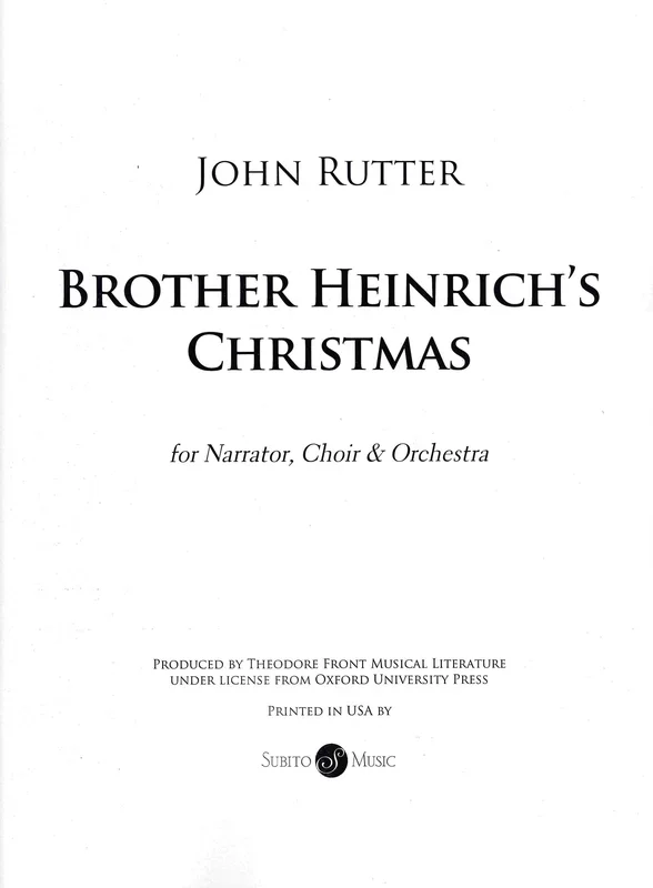 Rutter: Brother Heinrich’s Christmas