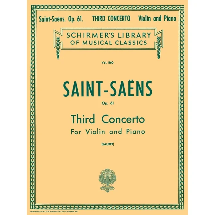 Saint-Saëns, Camille – Third Concerto in B Minor, Op. 61