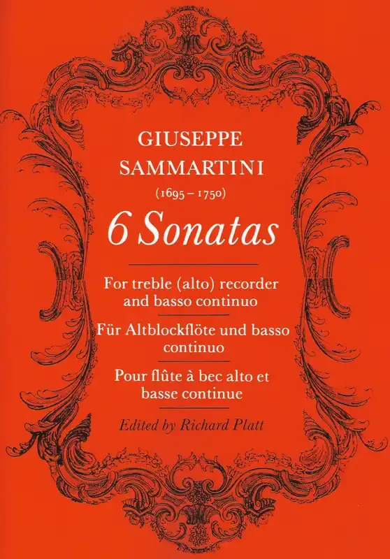 Sammartini 6 Sonatas for Treble Recorder and Continuo