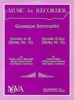 Sammartini Sonata in G Major for Treble Recorder and Basso Continuo
