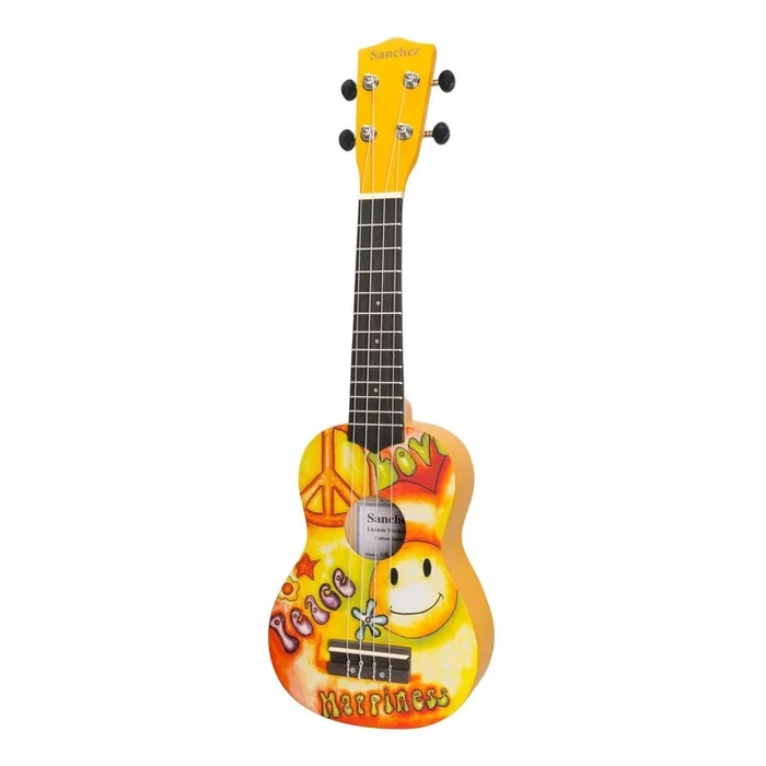 Sanchez ‘Friendly Folk’ Soprano Ukulele (Yellow/Hippy)