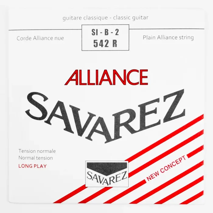 Savarez 542R Red Alliance Nylon Classical Guitar B-2nd Single String, Normal Tension