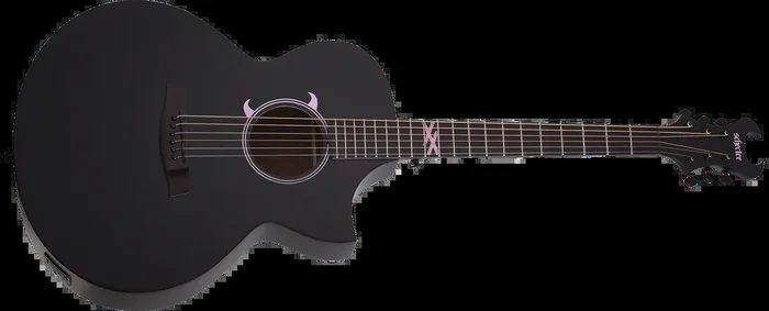 Schecter DIAMOND SERIES Machine Gun Kelly Satin Black 6-String Acoustic/Electric Guitar