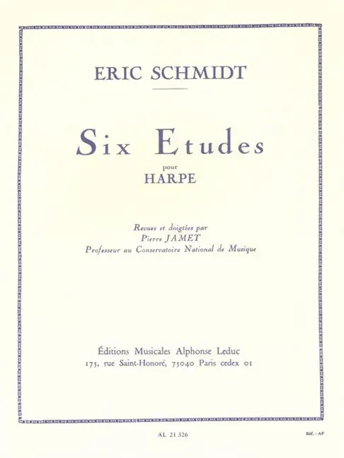 Schmidt Six Etudes for Harp