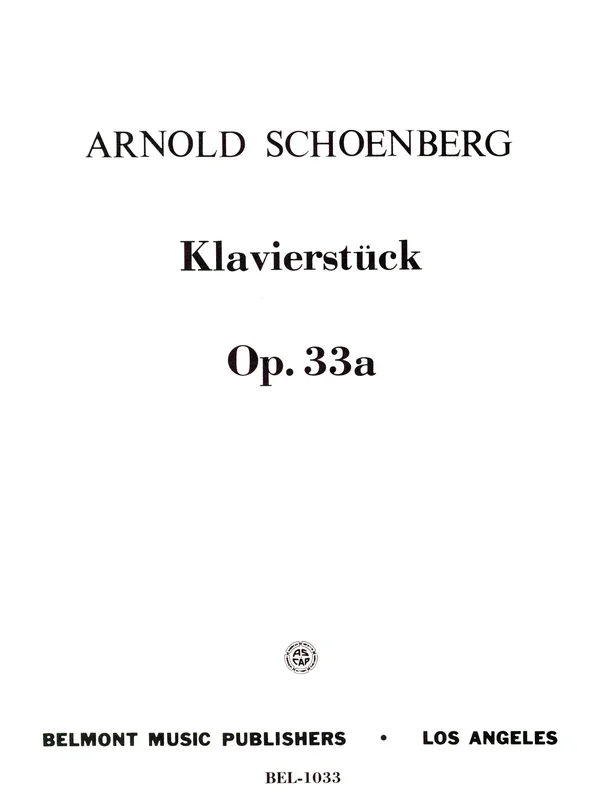 Schoenberg: Piano Piece, Op. 33a