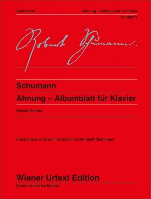 Schumann Ahnung – Album Leaf for Piano