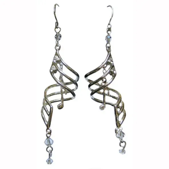 Silver-Plated Music Note Drop Earrings – Music Gifts