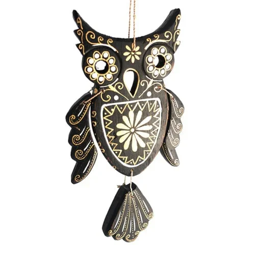 Skeleton Owl Windchime