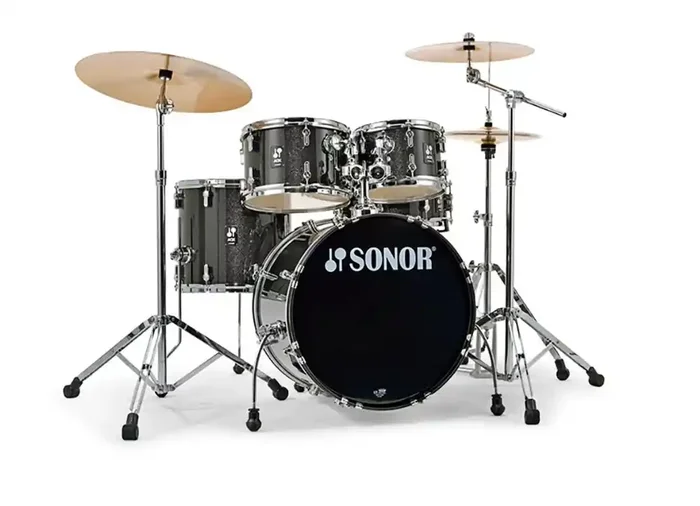 Sonor AQX 22” Stage Drum Kit, Black Sparkle w/ Cymbals & Hardware