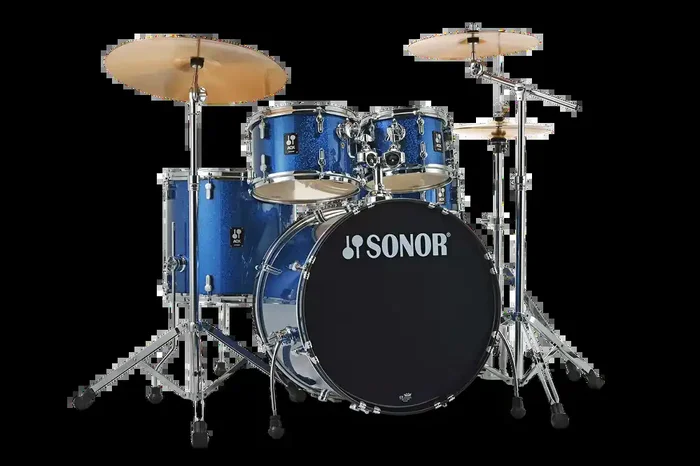 Sonor AQX 22” Stage Drum Kit, Blue Sparkle w/ Cymbals & Hardware