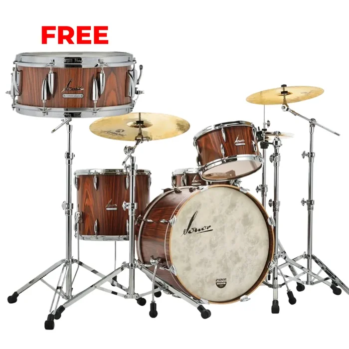 Sonor Vintage Series 22″ Drum Kit, Rosewood Semi Gloss + FREE SNARE