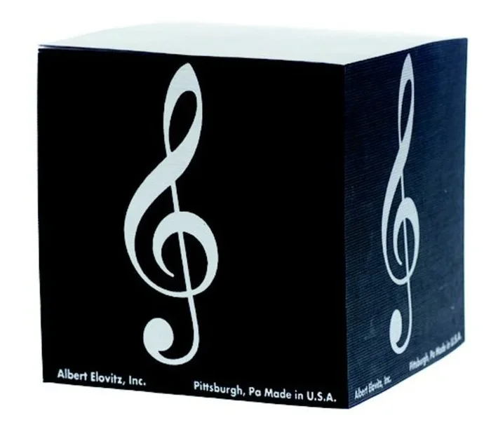 Square Memo Cube G Clef Black