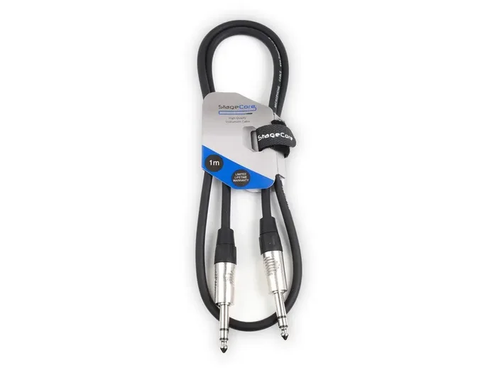 Stagecore 1m 6.35mm TRS / Stereo Jack – 6.35mm TRS / Stereo Jack Cable