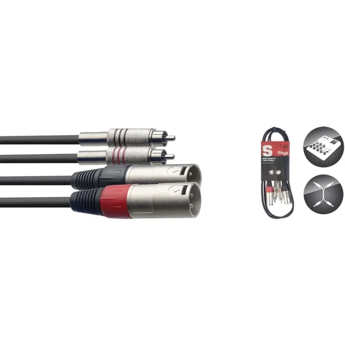Stagg – Twin cable – (XLR/m to RCA/m)