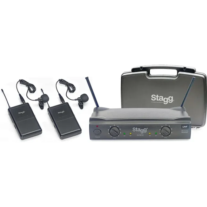 Stagg – UHF Wireless Microphone System (2x Lapel Microphones)
