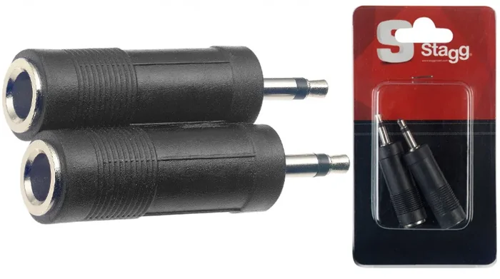 Stagg Female Jack/Male Mini Jack Adaptor (2 Units)