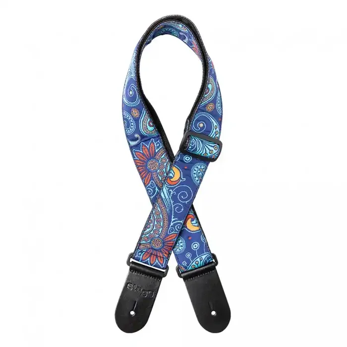 Stagg Paisley Guitar Strap – Blue 2