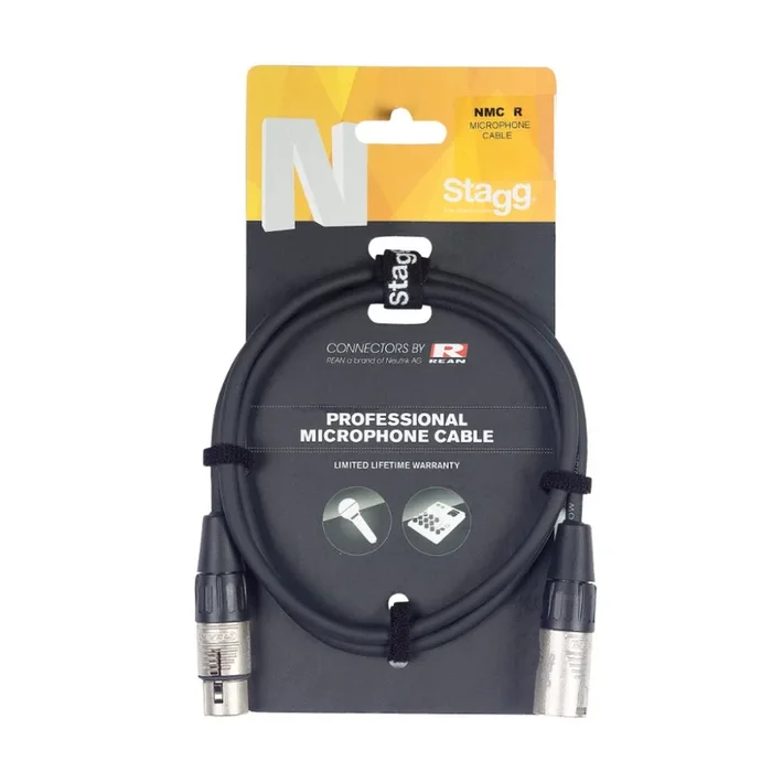 Stagg Professional 3m XLRM-XLRF Microphone Lead – Black