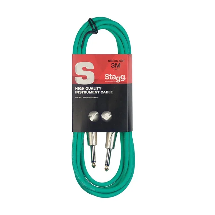 Stagg SGC3DL CGR 3M/10F GREEN INSTRUMENT CBL-DL