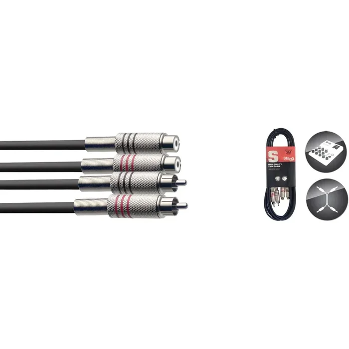 Stagg Twin cable RCA/RCA (F/M)