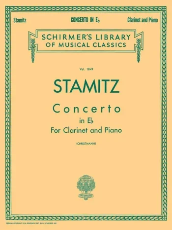 Stamitz : Concerto In Eb: Clarinet & Piano (Schirmer)