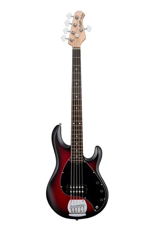 Sterling by Music Man S.U.B. StingRay 5 RAY5, Ruby Red Burst Satin Bass