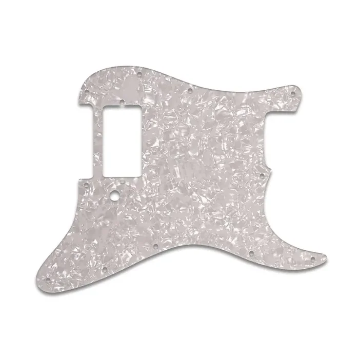 Strat 1 Humbucker Only – White Pearl White/Black/White 3 ply lamination