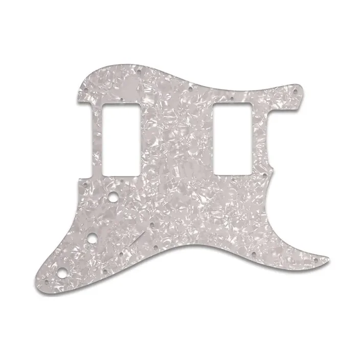 Strat 2 Hums – White Pearl White/Black/White 3 ply lamination