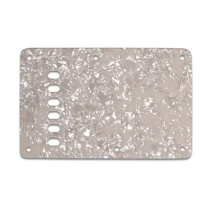 Strat Backplate Vintage – Aged Pearl White/Black/White 3 ply Lamination