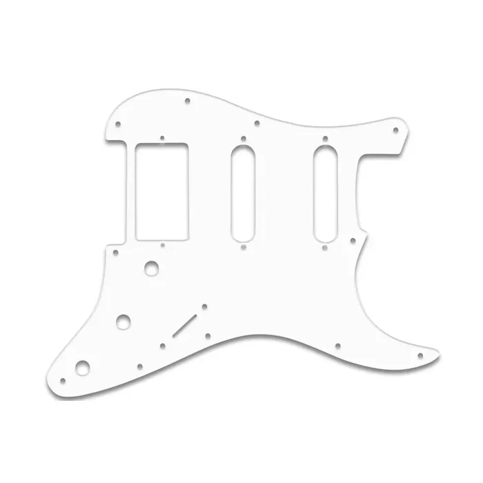 Strat Humbucker Single Single – Thin Shiny White .060″ / 1.52mm Thickness, No Bevelled Edge