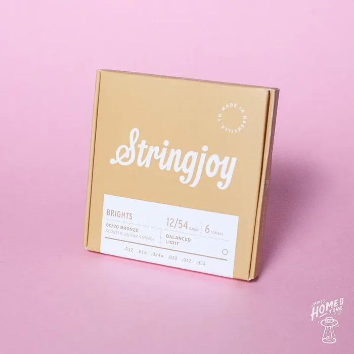 Stringjoy – Brights -80/20 Bronze Acoustic Guitar Strings – Balanced Light 12-54 gauge