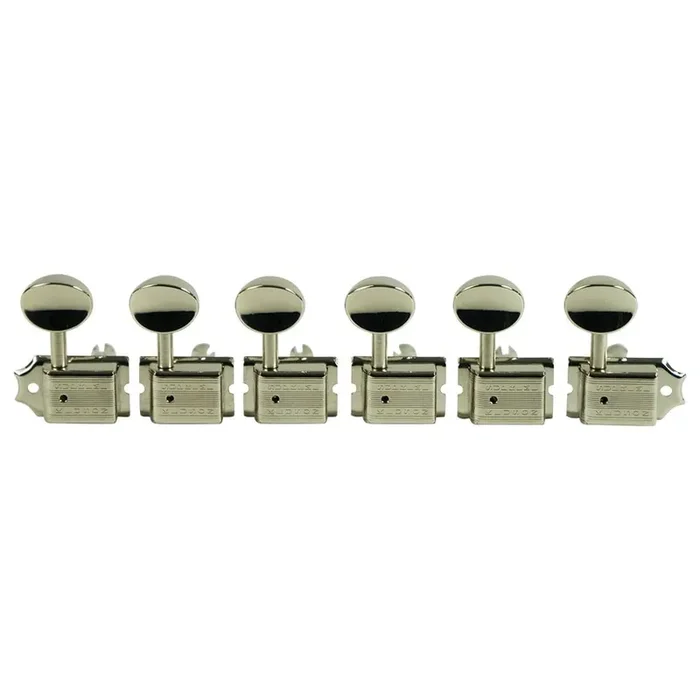Supreme 6 In Line Oval Buttons 18 1 Gear Ratio Tuning Machines with Staggered Safety Posts