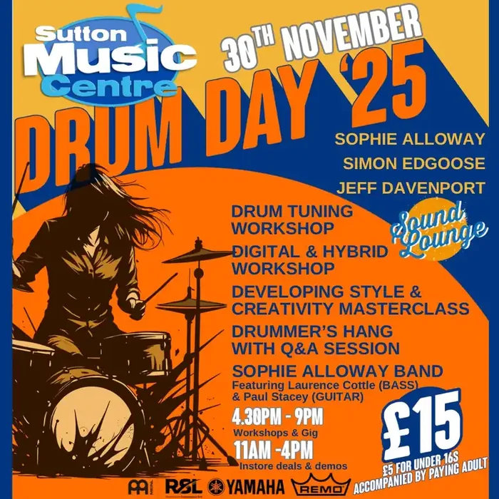 Sutton Music Centre’s Drum Day ‘25 – Sunday 30th November 2025