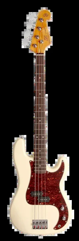 SX SPB62VWH Vintage Style Bass Guitar – White