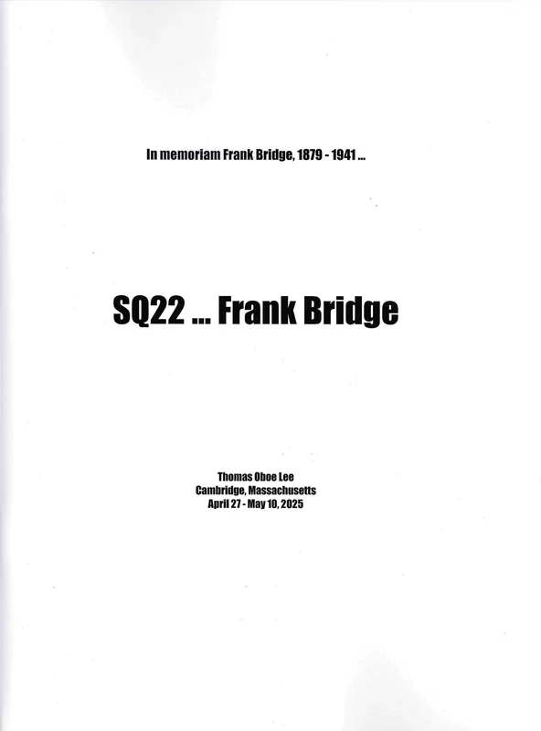 T.O. Lee: SQ22 … Frank Bridge