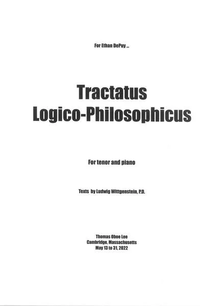 T.O. Lee: Tractatus Logico-Philosophicus