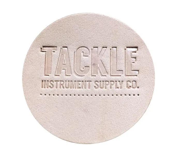 TACKLE – SMALL LEATHER BASS DRUM PATCH – NATURAL