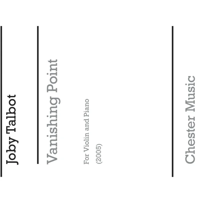 Talbot, Joby – Vanishing Point (Violin/Piano)